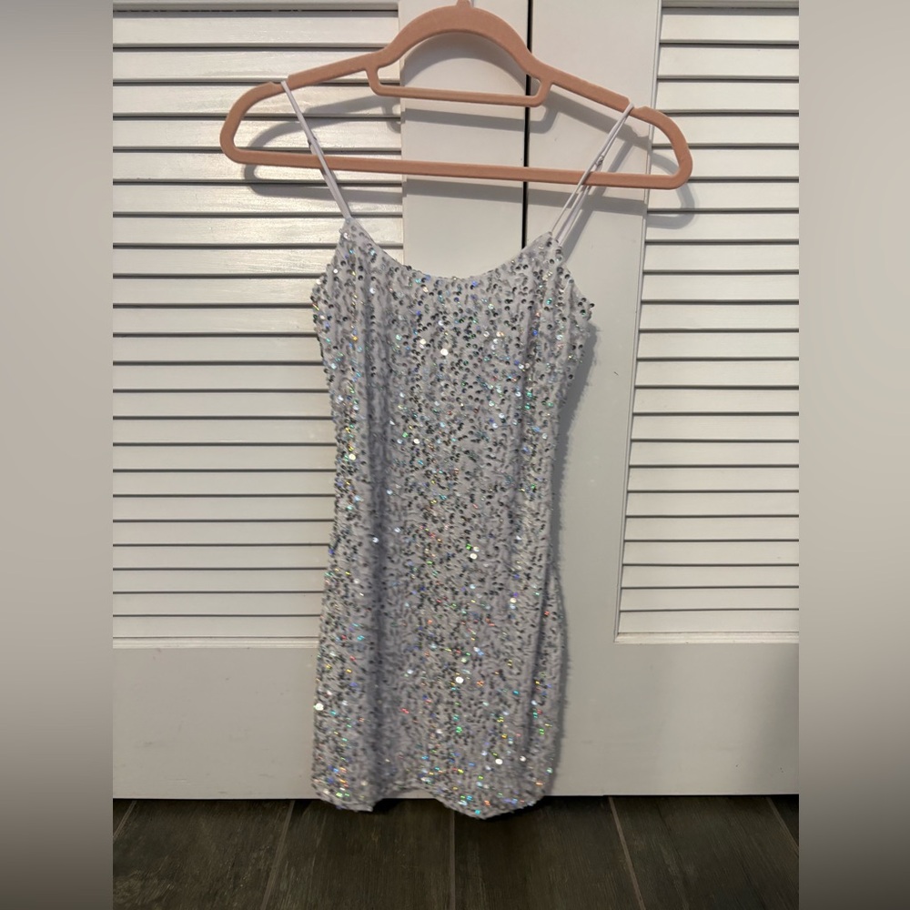 Lucy in the Sky White Sequin Dress